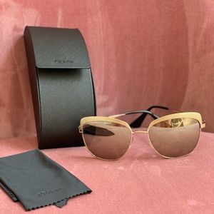 Authentic Prada Gold Sunglasses - Mint Condition